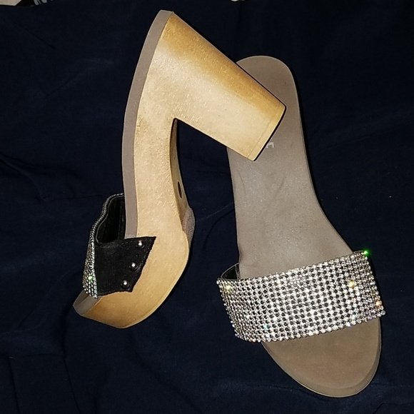 Rouge Shoes - Embellished heeled slides NWOT